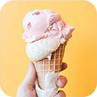 ice cream on yellow background